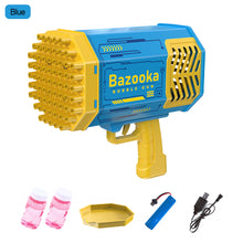 Load image into Gallery viewer, Bubbles Gun 69 Holes Bubbles Rocket Machine Gun-Shape Soap Launcher with Light Automatic Soap Blower Toys for Kids Children Gift
