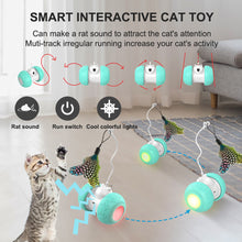 Load image into Gallery viewer, Automatic Cat Teaser Interactive Toy Smart Food Leakage Tumbler Food Slow Feeding Pet Feeder USB Rechargeable Self Rotating Pet Toy Cat Kitten Toy Ball
