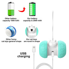 Load image into Gallery viewer, Automatic Cat Teaser Interactive Toy Smart Food Leakage Tumbler Food Slow Feeding Pet Feeder USB Rechargeable Self Rotating Pet Toy Cat Kitten Toy Ball
