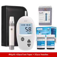 Load image into Gallery viewer, Blood Sugar Test Kit Diabetes Blood Glucose Meter Monitor Kit with 50 Test Strips and 50 Lancets Sugar Machine Blood Glucose Meter
