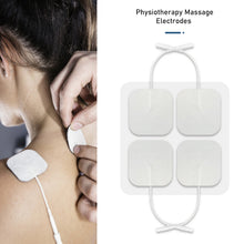 Load image into Gallery viewer, 10Pcs 2mm Plug Non-woven Fabric Reusable Self Adhesive Electrode Pads Conductive Gel Pad Body Physiotherapy Massage Electrodes
