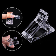 Load image into Gallery viewer, 5pcs Transparent Nail Art Clips Fixed Extension Fingernail Building Tips Plastic Clamps Manicure Tools Artt Nail Crystal Clip
