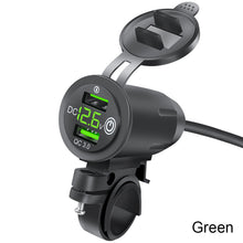 Load image into Gallery viewer, Motorcycle Dual QC 3.0 USB Charger Waterproof Fast Power Adapter Charge Voltmeter with Switch Motorcross
