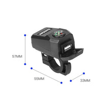 Load image into Gallery viewer, 22mm Motorcycle Handlebar Mount USB Charger 36-108V 5V/3.1A with Compass Waterproof for Mobile Phones Scooter E-bike ATV
