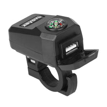 Load image into Gallery viewer, 22mm Motorcycle Handlebar Mount USB Charger 36-108V 5V/3.1A with Compass Waterproof for Mobile Phones Scooter E-bike ATV
