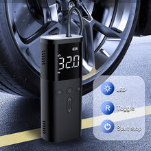 Load image into Gallery viewer, Car Air Compressor Inflatable Pump With LED Lamp Wireless For Motorcycle Bicycle Car Tyre Inflator Electric Air Pump
