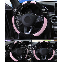 Load image into Gallery viewer, 37-38cm Car Steering Wheel Cover Plush Little Monster Elastic Warm Anti-slip Steering Wheel Cover Accessories for Women
