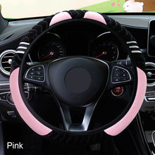 Load image into Gallery viewer, 37-38cm Car Steering Wheel Cover Plush Little Monster Elastic Warm Anti-slip Steering Wheel Cover Accessories for Women
