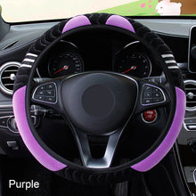 Load image into Gallery viewer, 37-38cm Car Steering Wheel Cover Plush Little Monster Elastic Warm Anti-slip Steering Wheel Cover Accessories for Women
