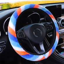 Load image into Gallery viewer, Universal 37-38cm Colorful Plush Elastic Car Steering Wheel Cover Winter Warmer Steering Wheel Cover Accessories
