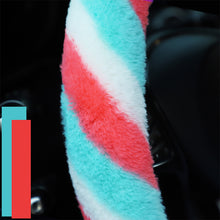 Load image into Gallery viewer, Universal 37-38cm Colorful Plush Elastic Car Steering Wheel Cover Winter Warmer Steering Wheel Cover Accessories
