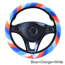 Load image into Gallery viewer, Universal 37-38cm Colorful Plush Elastic Car Steering Wheel Cover Winter Warmer Steering Wheel Cover Accessories
