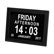 Load image into Gallery viewer, 8 Inch Digital Electronic Clock DDC-8005 Photo Frame Intelligent Electronic Alarm Clock Calendar Elderly Medicine Reminder Automatically Adjust Brightness
