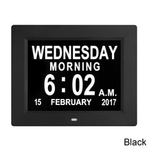 Load image into Gallery viewer, 8 Inch Digital Electronic Clock DDC-8010 Photo Frame Intelligent Electronic Alarm Clock Calendar Elderly Medicine Reminder Automatically Adjust Brightness
