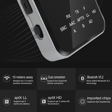 Load image into Gallery viewer, Aptx HD LL Adaptive Bluetooth Receiver Transmitter BT 5.2 RCA 3.5mm Jack AUX Wireless Audio Adapter Handsfree Call For TV Car PC
