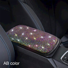 Load image into Gallery viewer, Car Armrest Cover Rhinestone Bling Auto Center Console Protective Cushion Pad For Car Interior Accessories Women Girl

