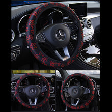 Load image into Gallery viewer, 37-38cm Steering Wheel Cover Flowers Print Car Steering Wheel Cover For Women Wheel Cover Anti-Slip Car Accessories
