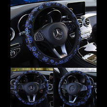 Load image into Gallery viewer, 37-38cm Steering Wheel Cover Flowers Print Car Steering Wheel Cover For Women Wheel Cover Anti-Slip Car Accessories

