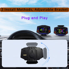 Load image into Gallery viewer, Car OBD2 Smart HUD Head Up Display With Ambient Light Slope Meter Air/Oil Temp Smart Gauge GPS Speed Driving Distance
