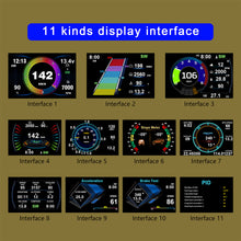 Load image into Gallery viewer, Car OBD2 Smart HUD Head Up Display With Ambient Light Slope Meter Air/Oil Temp Smart Gauge GPS Speed Driving Distance
