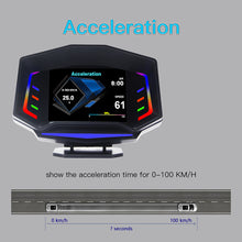 Load image into Gallery viewer, Car OBD2 Smart HUD Head Up Display With Ambient Light Slope Meter Air/Oil Temp Smart Gauge GPS Speed Driving Distance
