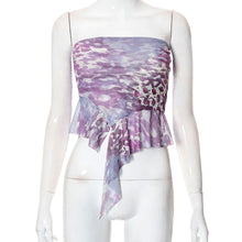 Load image into Gallery viewer, Printed Irregular Sleeveless Off Shoulder Tube Top Vest + Low Waist Hip Skirt Two-piece Suit
