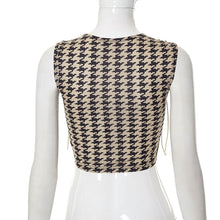 Load image into Gallery viewer, Sleeveless Plaid Print Tie Crop Sexy Top Tank Top Lace Up Navel Casual Top Vest
