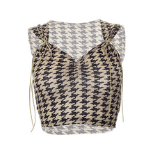 Load image into Gallery viewer, Sleeveless Plaid Print Tie Crop Sexy Top Tank Top Lace Up Navel Casual Top Vest
