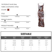 Load image into Gallery viewer, Fashionable Sexy Leopard Print Open Back Off Shoulder Women Elegant Mature Midi Slip Dress
