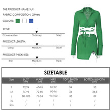 Load image into Gallery viewer, New Fashion Hollow Cardigan Long Sleeve Lapel Top Slim Short Skirt Suit Bright Color Two-piece
