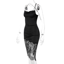 Load image into Gallery viewer, Sexy Stitching Lace Dress Autumn Lace-up Backless Off Shoulder Elegant Hip Skirt Lowcut Short Dress
