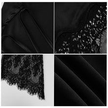 Load image into Gallery viewer, Sexy Stitching Lace Dress Autumn Lace-up Backless Off Shoulder Elegant Hip Skirt Lowcut Short Dress
