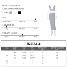 Load image into Gallery viewer, Sexy Women Two-piece V-neck Lowcut Backless Off Shoulder Vest Tube Top Slim Fit Wrap Hip Skirt Long Dress Suit
