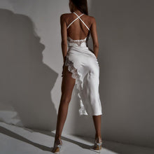 Load image into Gallery viewer, Sexy Off Shoulder Open Back Women Summer Fashion Slim Lace-trim Wrap Skirt Slip Dress
