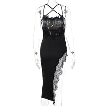 Load image into Gallery viewer, Sexy Off Shoulder Open Back Women Summer Fashion Slim Lace-trim Wrap Skirt Slip Dress

