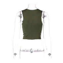 Load image into Gallery viewer, Sexy Summer Cutout Slim Fit Cropped Navel Sleeveless Tank Top Cross Straps Round Neck Off Shoulder T-shirt Vest
