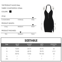 Load image into Gallery viewer, V-neck Halterneck Zipper Open Back Off Shoulder Women Fashion Sexy Slim Fit Slit Dress
