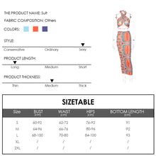 Load image into Gallery viewer, New Summer Printed Halterneck Strapless Tube Top Slim Fit Wrap Skirt Set Waist Hollow Long Dress
