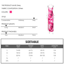 Load image into Gallery viewer, Autumn New Fashion Print Tie-dye Sexy Backless Slit Slip Dress Lowcut Hollow Slim Fit Long Dress
