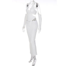 Load image into Gallery viewer, Off Shoulder Sexy Backless Waist-in Hollow Bodysuit Slim Fit Wrap Skirt Halterneck Solid Color Suit
