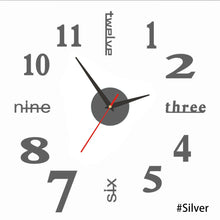 Load image into Gallery viewer, 3D Wall Clock Mirror Wall Stickers Creative DIY Watch Clock Removable Art Decal Sticker Home Decor Living Room Quartz Needle Hot
