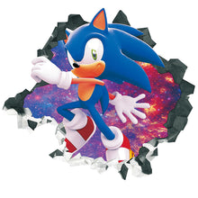 Load image into Gallery viewer, Cartoon Sonic 3D Wall Sticker Kawaii Creative Animation Game Peripheral Wallpaper Bedroom PVC Broken Wall Graffiti Decoration
