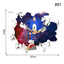 Load image into Gallery viewer, Cartoon Sonic 3D Wall Sticker Kawaii Creative Animation Game Peripheral Wallpaper Bedroom PVC Broken Wall Graffiti Decoration
