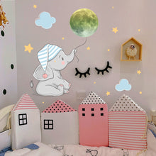 Load image into Gallery viewer, Luminous Baby Elephant Moon Wall Stickers Kids Room Baby Nursery Bedroom Home Decoration Wall Decals Glow in the Dark DIY Creative Home Decor
