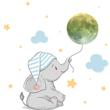 Load image into Gallery viewer, Luminous Baby Elephant Moon Wall Stickers Kids Room Baby Nursery Bedroom Home Decoration Wall Decals Glow in the Dark DIY Creative Home Decor
