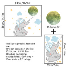Load image into Gallery viewer, Luminous Baby Elephant Moon Wall Stickers Kids Room Baby Nursery Bedroom Home Decoration Wall Decals Glow in the Dark DIY Creative Home Decor
