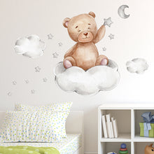 Load image into Gallery viewer, Moon Cloud Big Wall Stickers For Kids Rooms Boys Stars Large Wall Stickers For Children's Room Bear Bedroom Decoration
