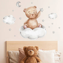 Load image into Gallery viewer, Moon Cloud Big Wall Stickers For Kids Rooms Boys Stars Large Wall Stickers For Children's Room Bear Bedroom Decoration
