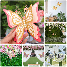 Load image into Gallery viewer, 3D Four-Layer Hollow Butterfly Wall Sticker Wedding Decoration Festival Home Decor Wallpaper Pearl Paper Butterflies Stickers
