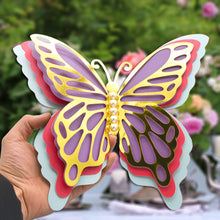 Load image into Gallery viewer, 3D Four-Layer Hollow Butterfly Wall Sticker Wedding Decoration Festival Home Decor Wallpaper Pearl Paper Butterflies Stickers
